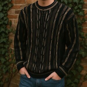 Tosani Canada Cotton Knit V Neck Long Sleeve Sweater Men Coogi Crosby Casual